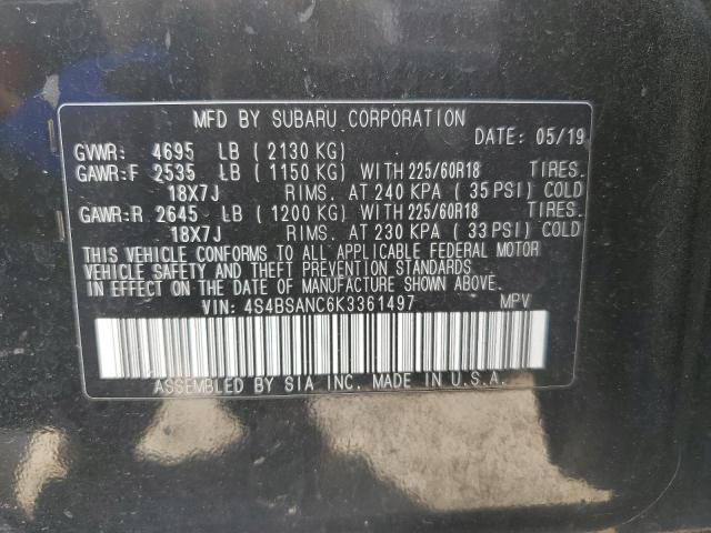 2019 Subaru Outback 2.5I Limited VIN: 4S4BSANC6K3361497 Lot: 54447304