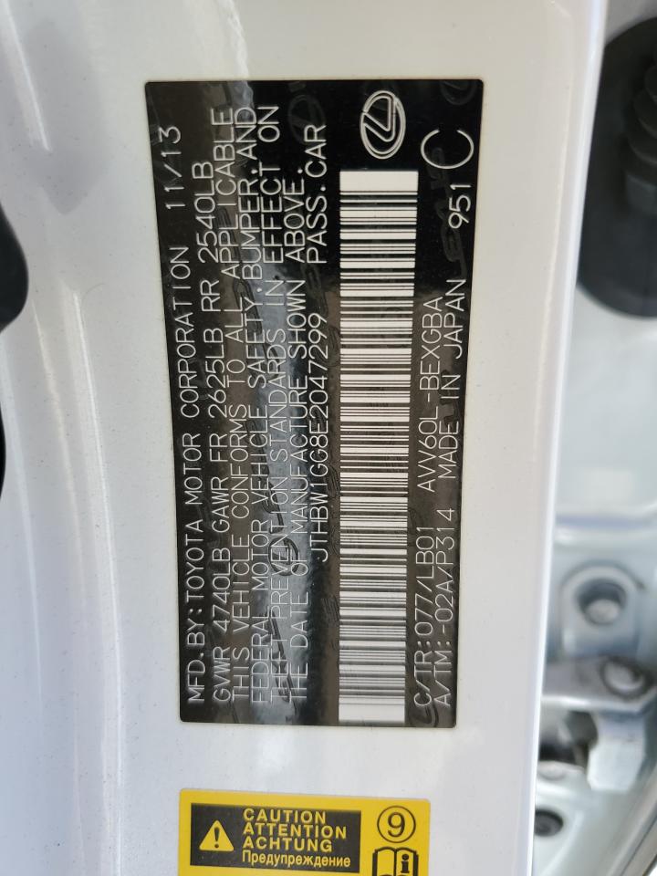 JTHBW1GG8E2047299 2014 Lexus Es 300H