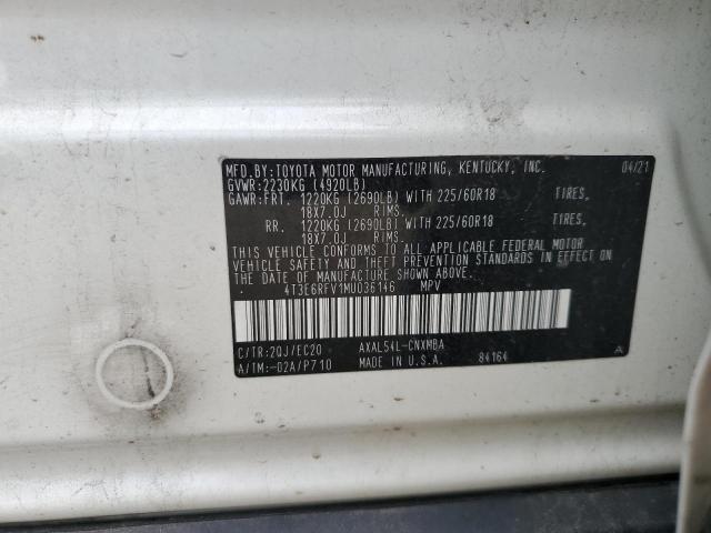 2021 Toyota Rav4 Xse VIN: 4T3E6RFV1MU036146 Lot: 54701834