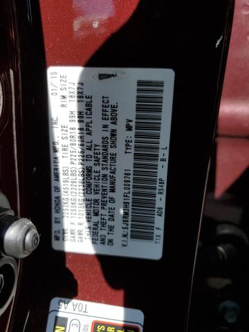 2015 Honda Cr-V Touring VIN: 5J6RM3H91FL009761 Lot: 54635504