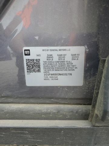 2022 Chevrolet Bolt Ev 1Lt VIN: 1G1FW6S03N4101776 Lot: 56395854