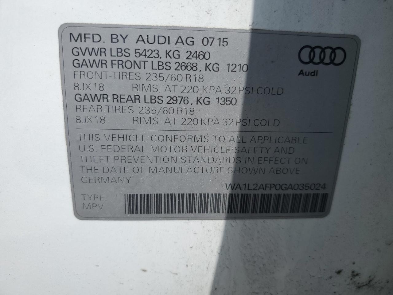 WA1L2AFP0GA035024 2016 Audi Q5 Premium Plus