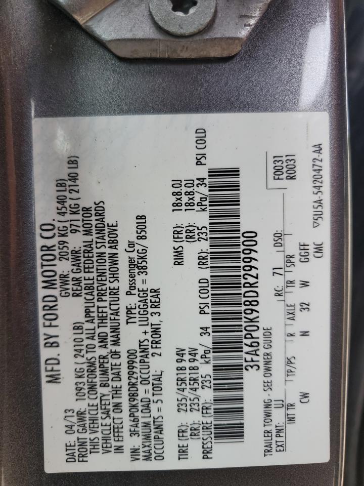 3FA6P0K98DR299900 2013 Ford Fusion Titanium