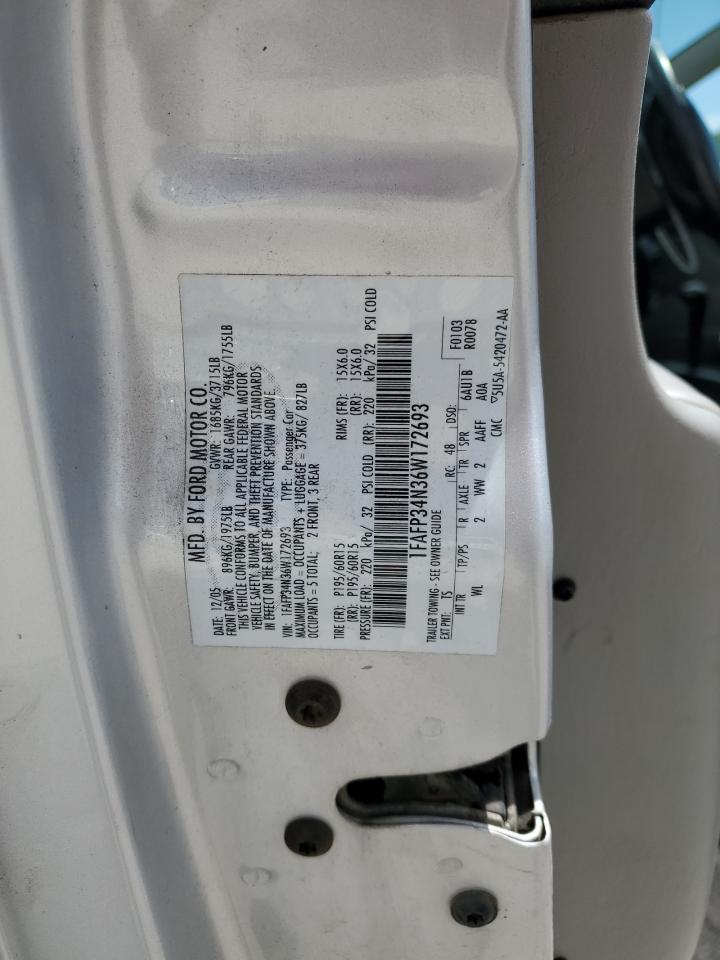 1FAFP34N36W172693 2006 Ford Focus Zx4