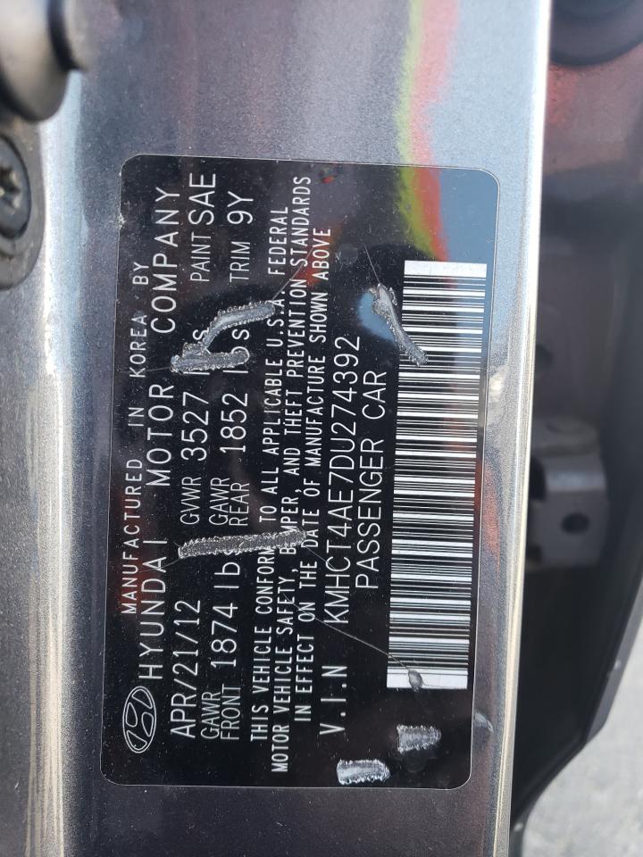 kmhct4ae7du274392 KMHCT4AE7DU274392 2013 Hyundai Accent Gls