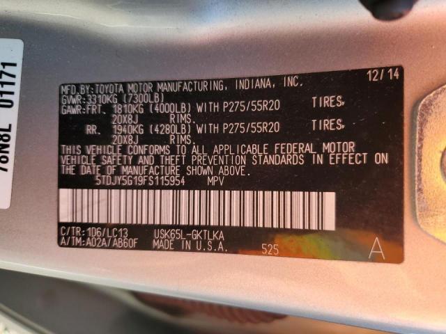 2015 TOYOTA SEQUOIA LI - 5TDJY5G19FS115954