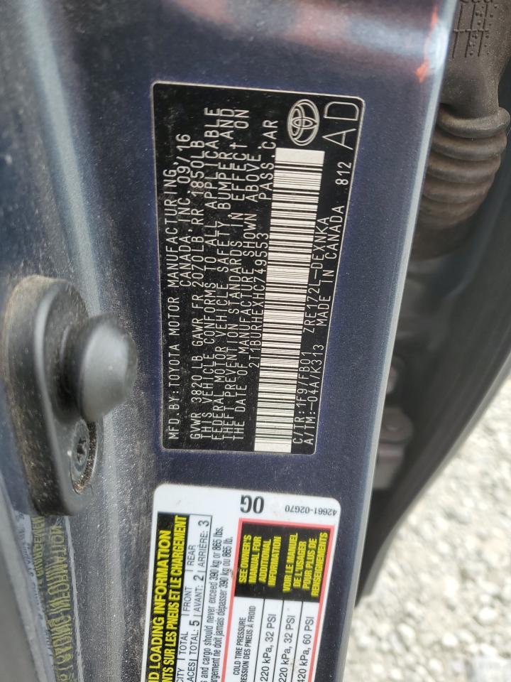 2T1BURHEXHC749553 2017 Toyota Corolla L