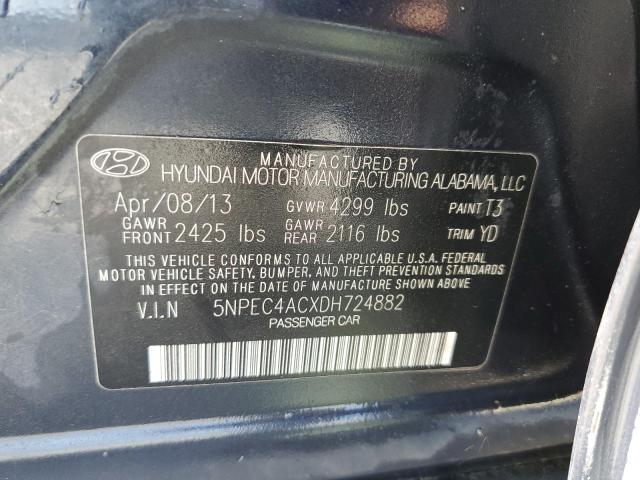 2013 Hyundai Sonata Se VIN: 5NPEC4ACXDH724882 Lot: 55713324