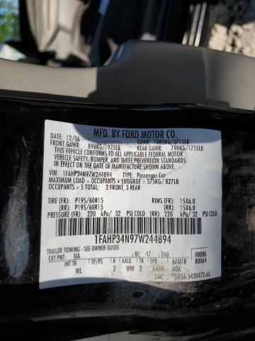 2007 Ford Focus Zx4 VIN: 1FAHP34N97W244894 Lot: 54444534