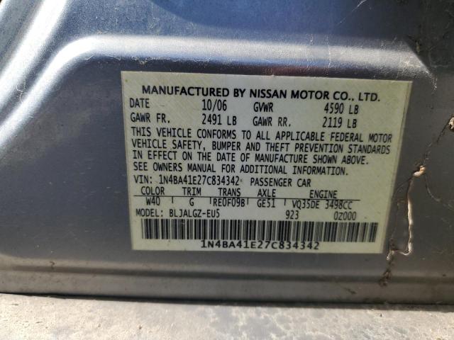 2007 Nissan Maxima Se VIN: 1N4BA41E27C834342 Lot: 54175204