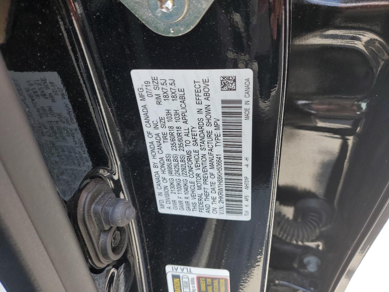 2HKRW1H88KH506641 2019 Honda Cr-V Exl