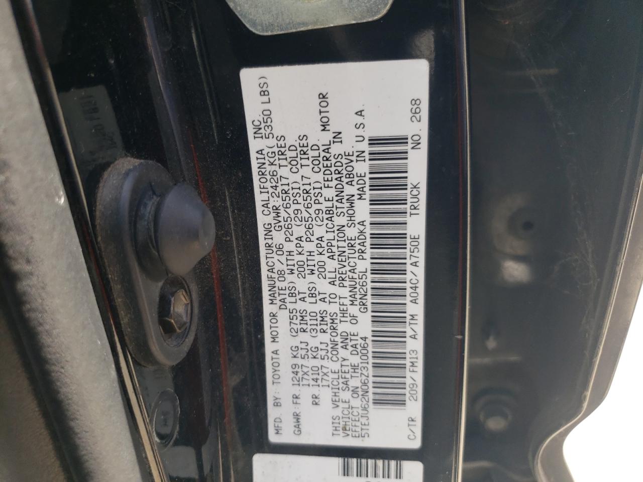 5TEJU62N06Z310064 2006 Toyota Tacoma Double Cab Prerunner