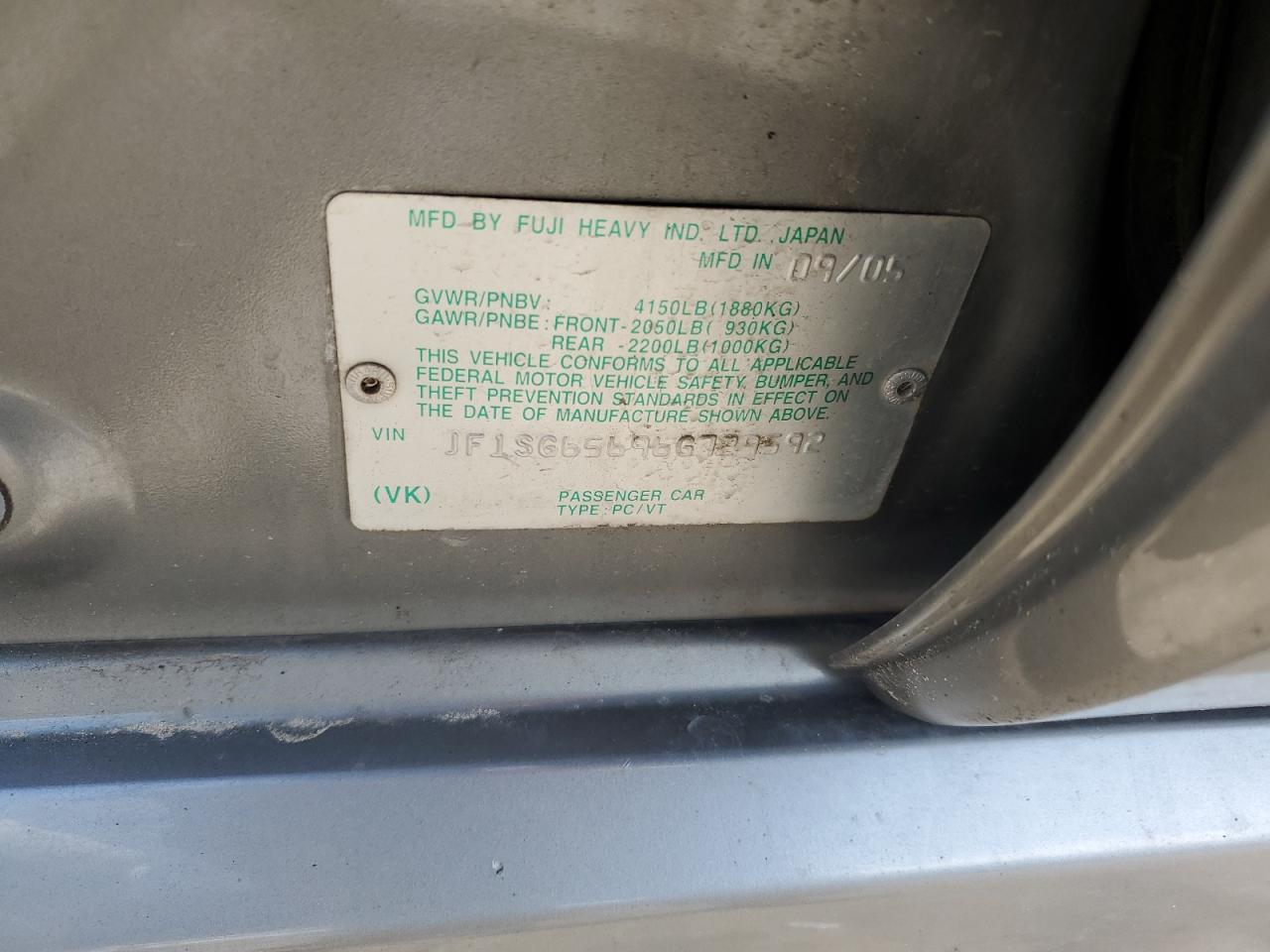 JF1SG65696G729592 2006 Subaru Forester 2.5X Premium