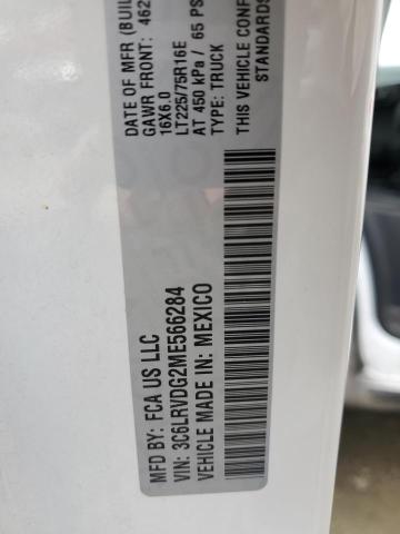 2021 Ram Promaster 2500 2500 High VIN: 3C6LRVDG2ME566284 Lot: 53526464