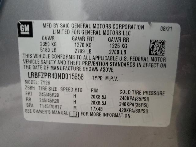 2022 Buick Envision Essence VIN: LRBFZPR40ND015658 Lot: 54748264