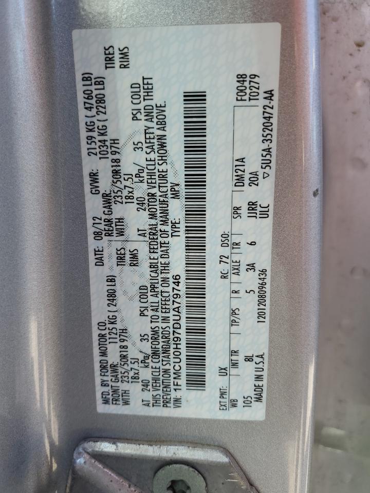 1FMCU0H97DUA79746 2013 Ford Escape Sel