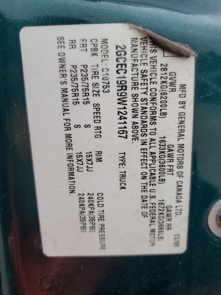 2GCEC19R9W1241167 1998 Chevrolet Gmt-400 C1500