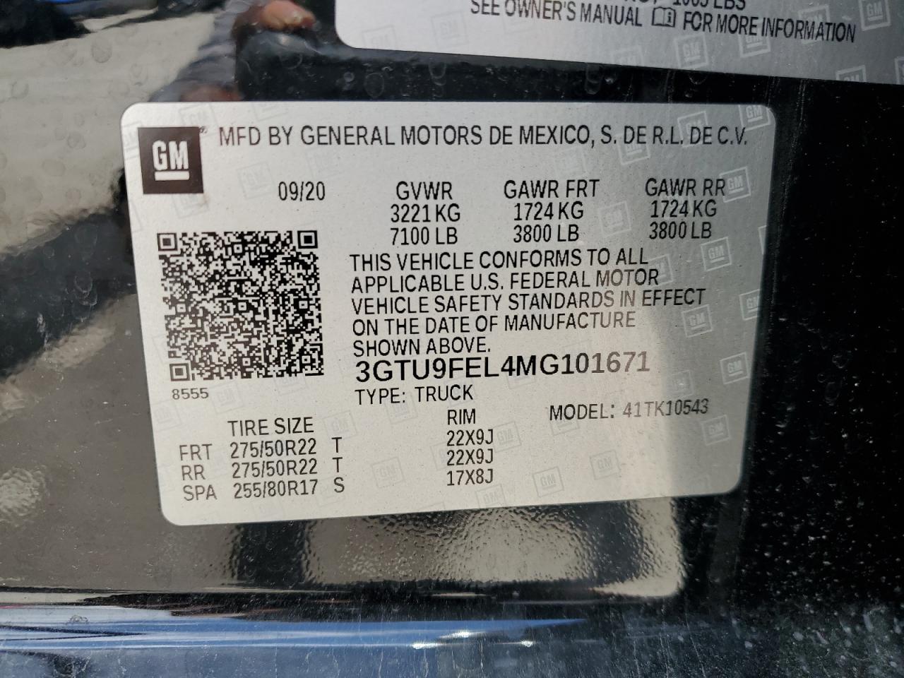 3GTU9FEL4MG101671 2021 GMC Sierra K1500 Denali