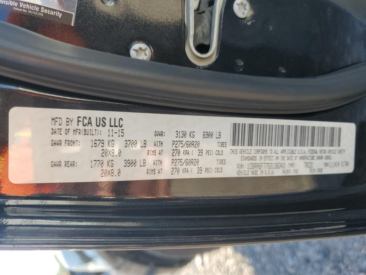 1C6RR6FT7GS136343 2016 Ram 1500 St