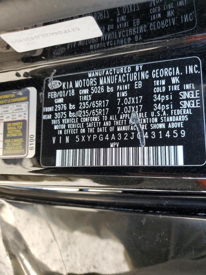 5XYPG4A32JG431459 2018 Kia Sorento Lx