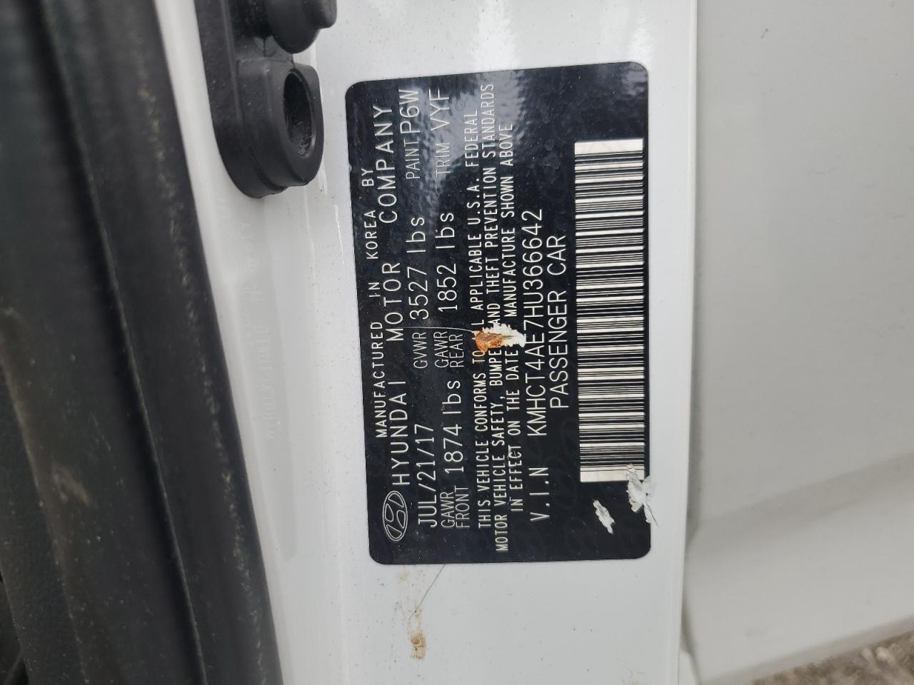 KMHCT4AE7HU366642 2017 Hyundai Accent Se