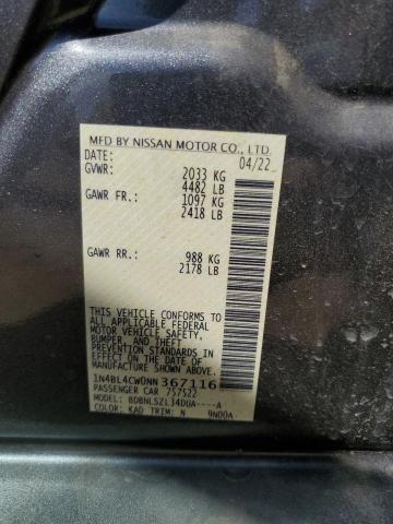 2022 Nissan Altima Sr VIN: 1N4BL4CW0NN367116 Lot: 56509784