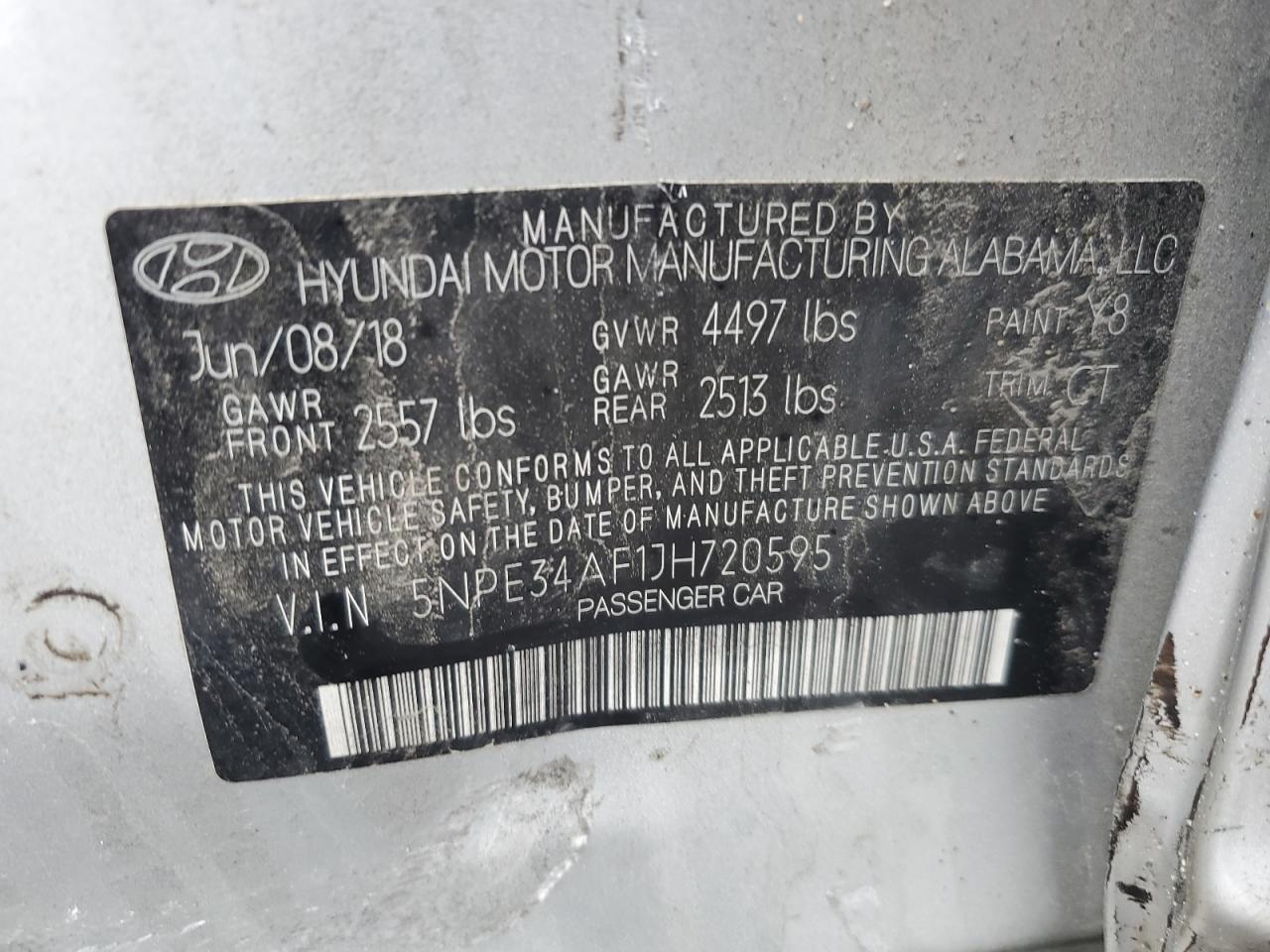 5NPE34AF1JH720595 2018 Hyundai Sonata Sport