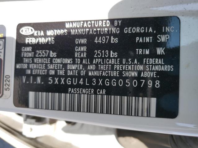 2016 Kia Optima Ex VIN: 5XXGU4L3XGG050798 Lot: 56969084