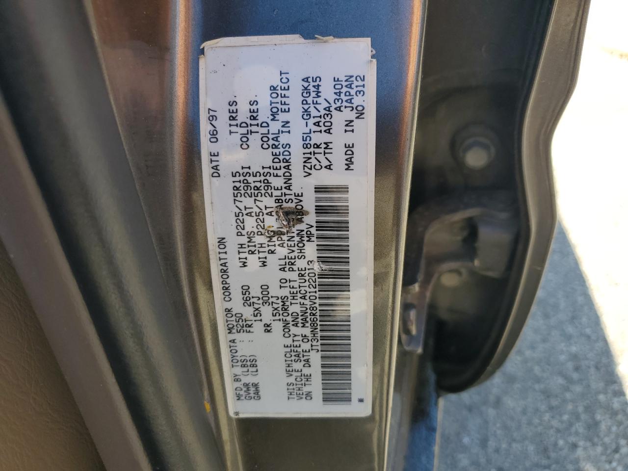 JT3HN86R8V0122013 1997 Toyota 4Runner Sr5