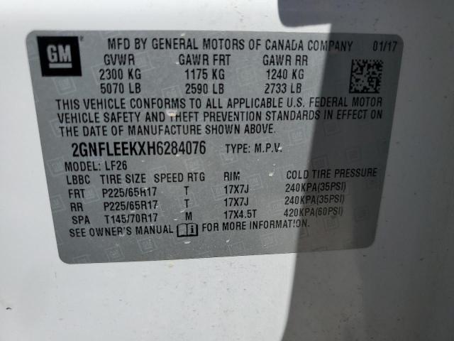 VIN 2GNFLEEKXH6284076 2017 Chevrolet Equinox, LS no.12