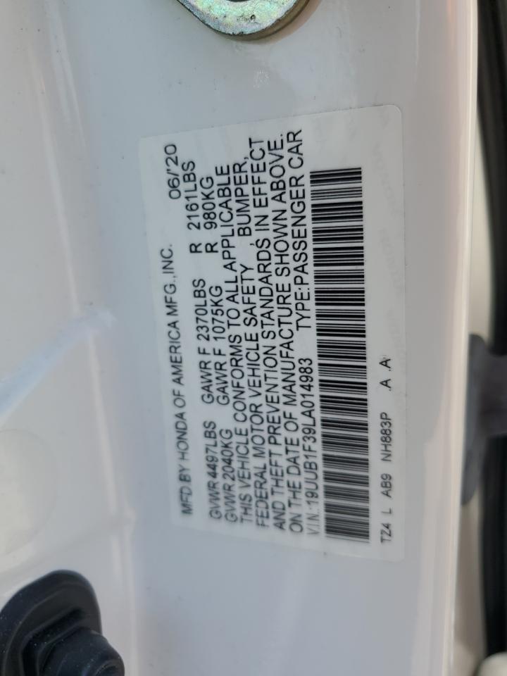 19UUB1F39LA014983 2020 Acura Tlx