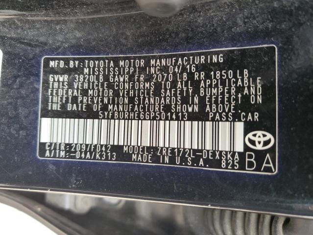 2016 TOYOTA COROLLA L - 5YFBURHE6GP501413
