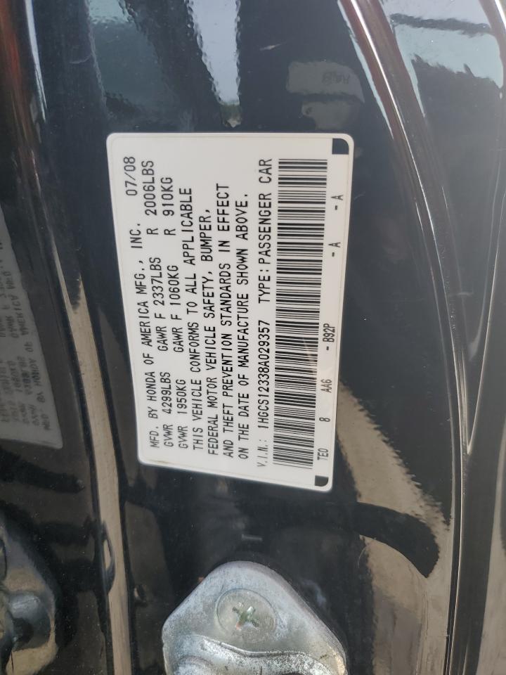 1HGCS12338A029357 2008 Honda Accord Lx-S