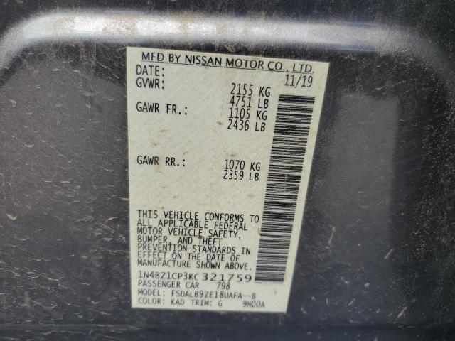 2019 Nissan Leaf S Plus VIN: 1N4BZ1CP3KC321759 Lot: 56950094