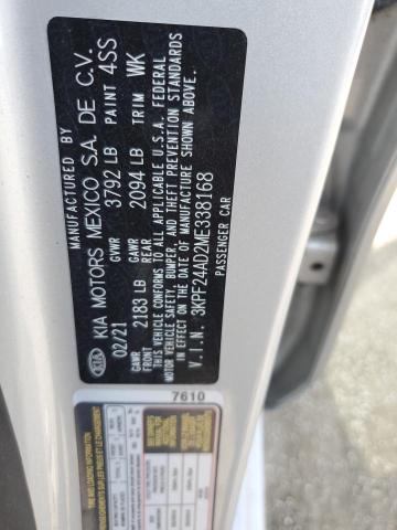 2021 Kia Forte Fe VIN: 3KPF24AD2ME338168 Lot: 56074704