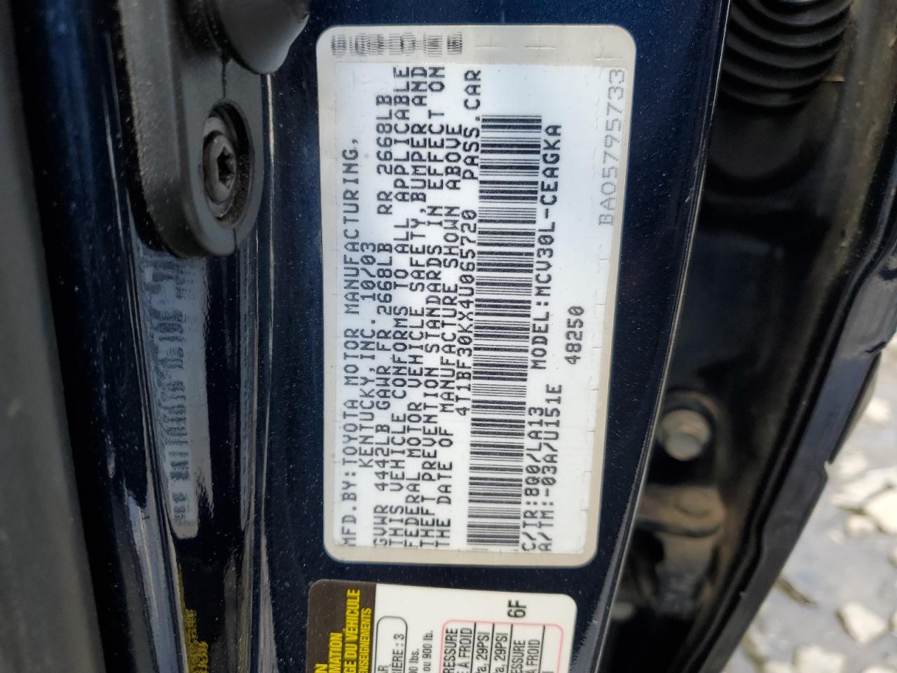 4T1BF30KX4U065720 2004 Toyota Camry Le
