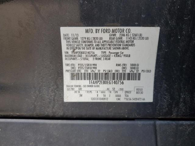 VIN 1FAHP2E80EG140756 2014 Ford Taurus, Sel no.12