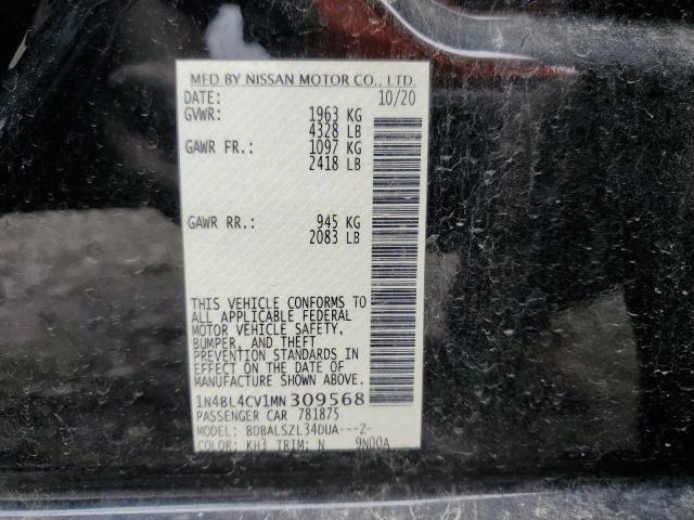 2021 Nissan Altima Sr VIN: 1N4BL4CV1MN309568 Lot: 55012994