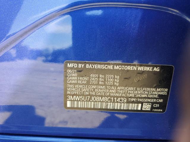 3MW5U7J08M8C11439 BMW M3 40I 12