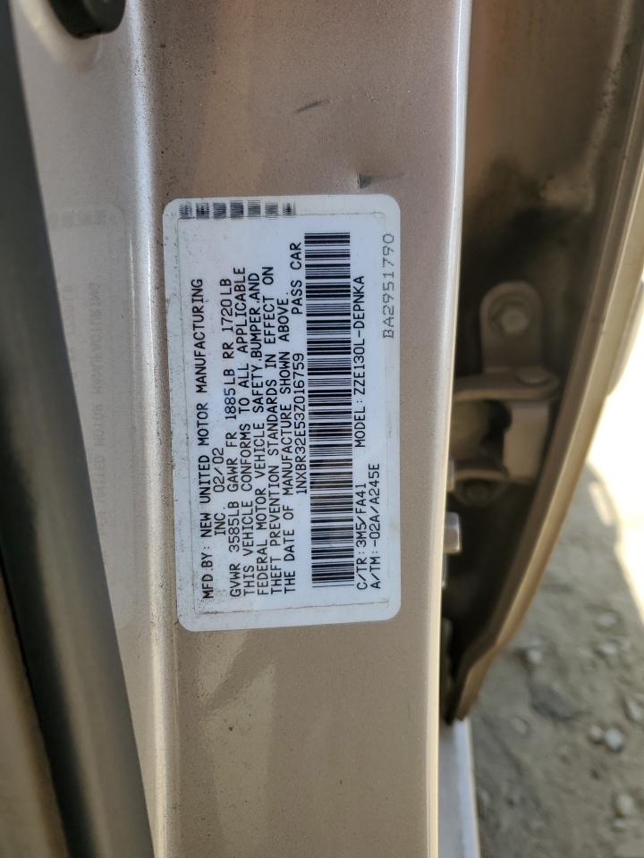 1NXBR32E53Z016759 2003 Toyota Corolla Ce