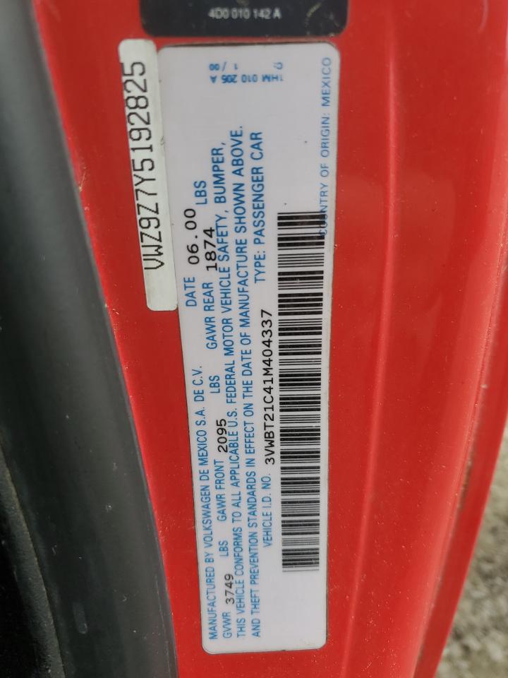 3VWBT21C41M404337 2001 Volkswagen New Beetle Gl