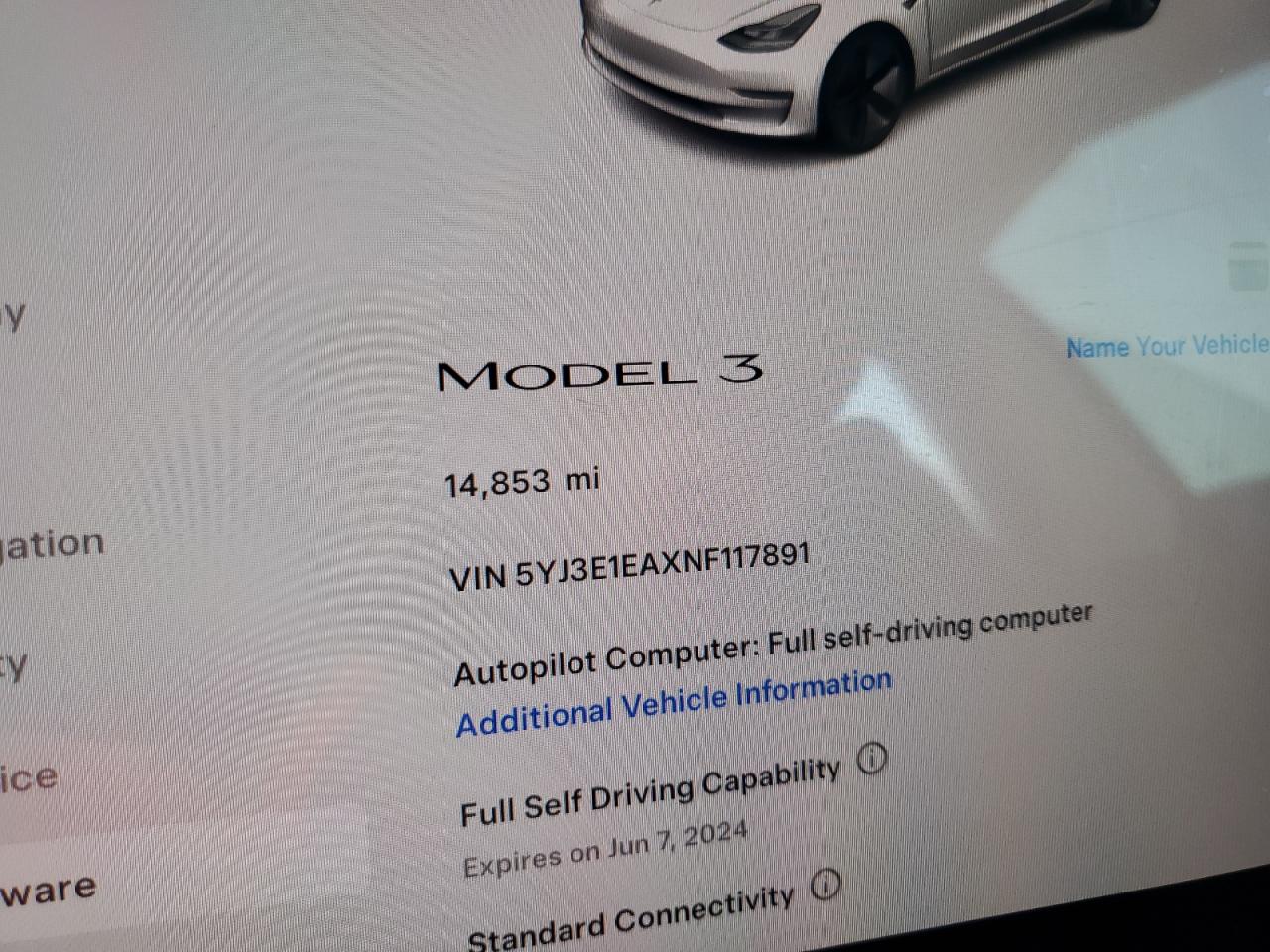 5YJ3E1EAXNF117891 2022 Tesla Model 3