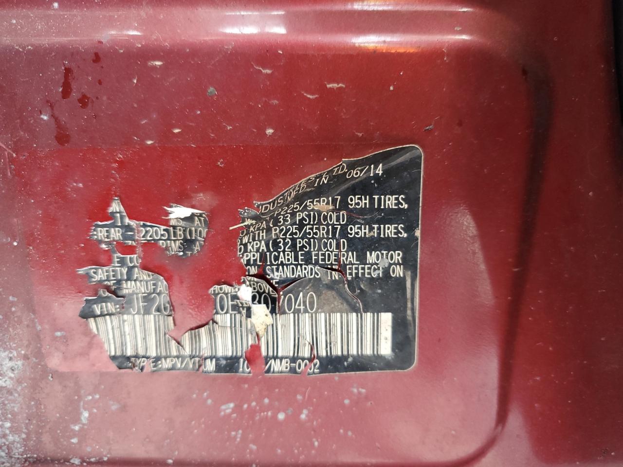 JF2GPACC0E8307040 2014 Subaru Xv Crosstrek 2.0 Premium