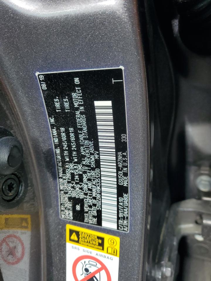 5TDZZRFH9KS351200 2019 Toyota Highlander Le