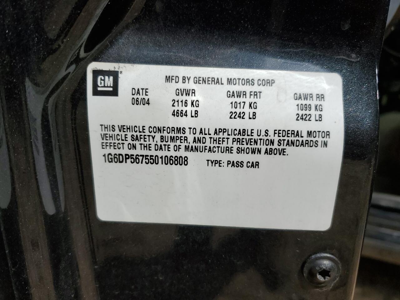 1G6DP567550106808 2005 Cadillac Cts Hi Feature V6