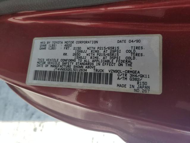 1990 Toyota Pickup 1/2 Ton Extra Long Wheelbase Sr5 VIN: JT4VN93G6L5012634 Lot: 56309784