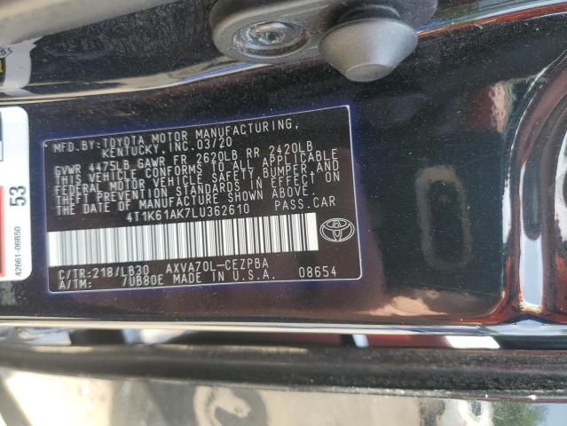 VIN 4T1K61AK7LU362610 2020 Toyota Camry, Xse no.13