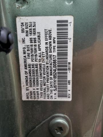 2004 Honda Element Ex VIN: 5J6YH18524L008617 Lot: 55360094