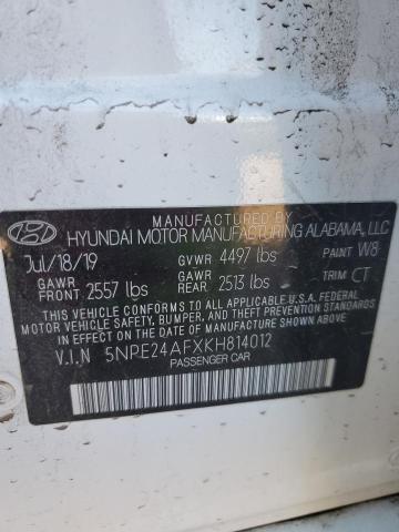 2019 Hyundai Sonata Se VIN: 5NPE24AFXKH814012 Lot: 54801444