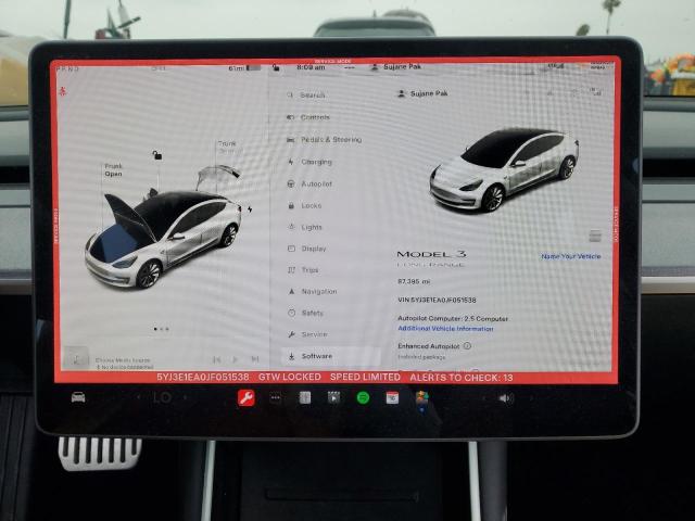 2018 Tesla Model 3 VIN: 5YJ3E1EA0JF051538 Lot: 54381584